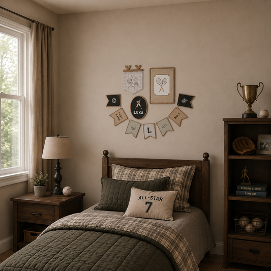 BUNDLE - Vintage Sports Decor Set | Personalised