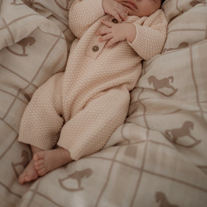 Rocking Horse Swaddle | Organic Cotton Muslin Wrap