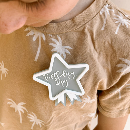 BIRTHDAY BADGE | Personalised | 2 Styles + Multiple Colour Options