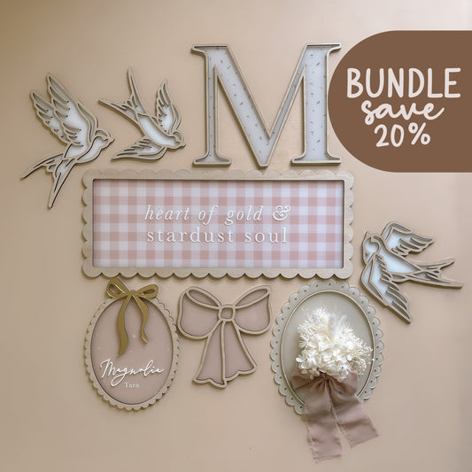 BUNDLE - Pre-Selected Girls Vintage Decor | Set of 8 Pieces