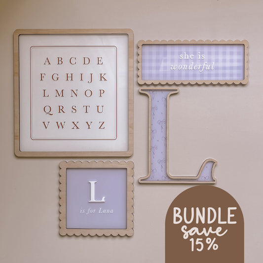 BUNDLE - Pre-Selected Girls Vintage Decor | Set of 4 Pieces