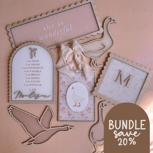 BUNDLE - Pre-Selected Girls Vintage Decor | Set of 7 Pieces