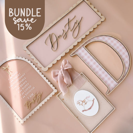 BUNDLE - Pre-Selected Girls Vintage Decor | Set of 4 Pieces