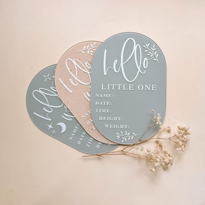 DETAILS BIRTH ANNOUNCEMENT | OVAL | Multiple Colour Choices + Personalisation Available