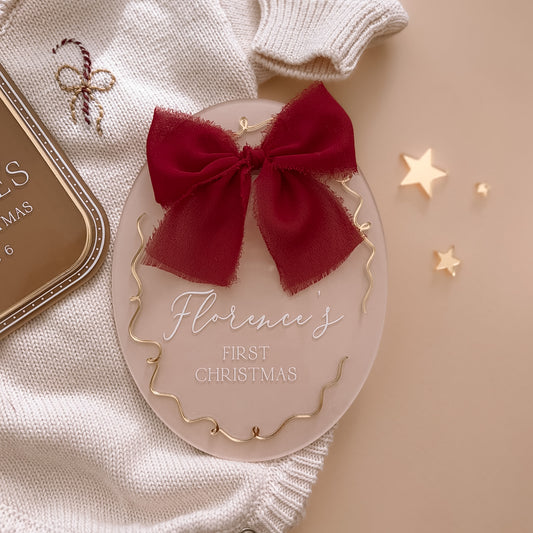 Oval Baby's First Christmas Plaque | Personalised | Customisable