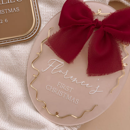 Oval Baby's First Christmas Plaque | Personalised | Customisable