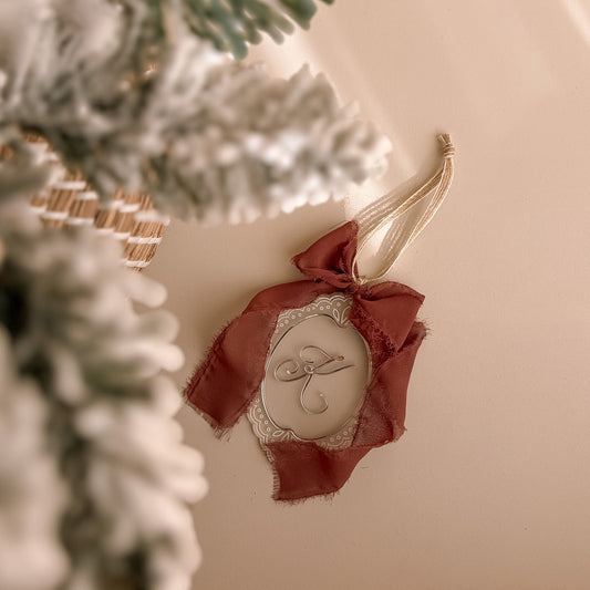 Lace Monogram Christmas Ornament | Customisable