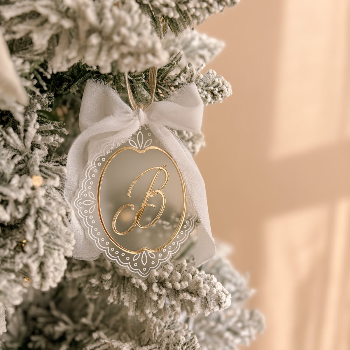 Gezackter Vintage-Bilder-Weihnachtsanhänger | Mehrere Anpassungsmöglichkeiten