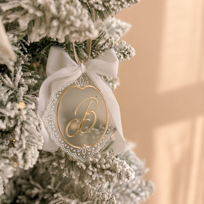 Gezackter Vintage-Bilder-Weihnachtsanhänger | Mehrere Anpassungsmöglichkeiten