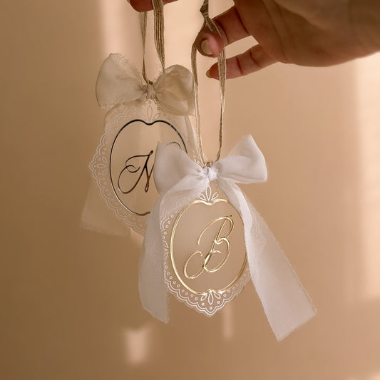 Lace Monogram Christmas Ornament | Customisable