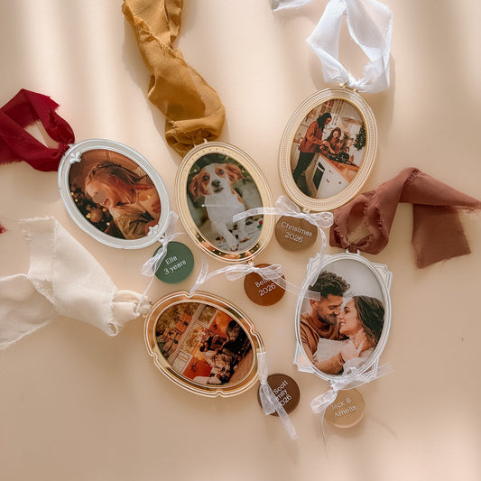 Ornate-Style Photo Christmas Ornament | 5 Styles | Personalised | Customisable