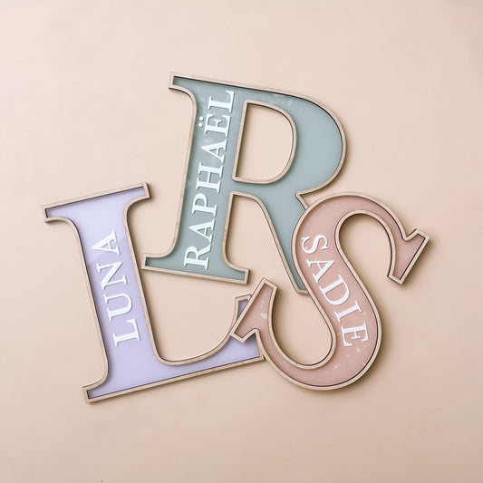Letter Name Plaque | PERSONALISED | Multiple Colour + Pattern Options