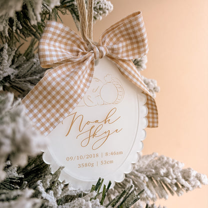 Baby Birth Details Double-Layered Christmas Ornament | Personalised | Customisable