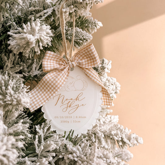 Baby Birth Details Double-Layered Christmas Ornament | Personalised | Customisable