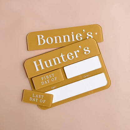 INTERCHANGEABLE NAME Tag for School/Daycare First & Last Day Board