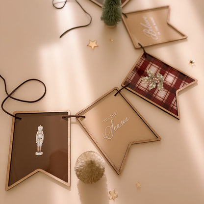 Gezackter Vintage-Bilder-Weihnachtsanhänger | Mehrere Anpassungsmöglichkeiten