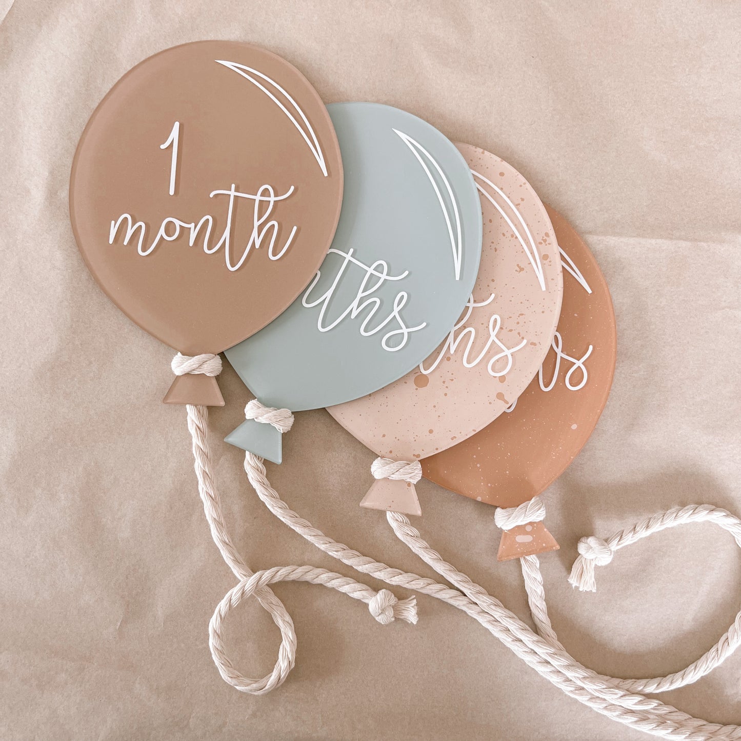 BALLOONS Acrylic Milestone Set | Multiple Colourway Choices