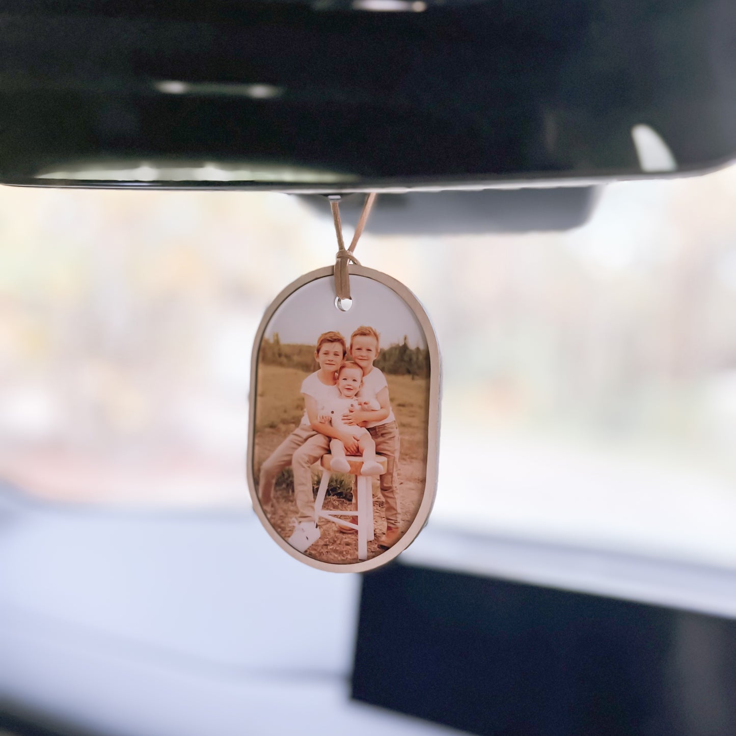 DRIVE SAFE Photo Car Mirror Hanging Accessory | PERSONALISED