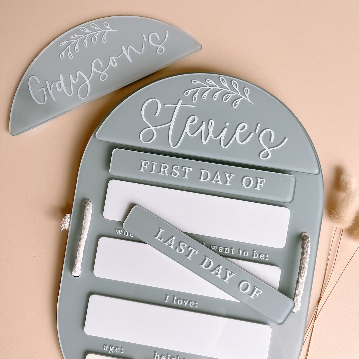 INTERCHANGEABLE NAME Tag for First & Last Day Board