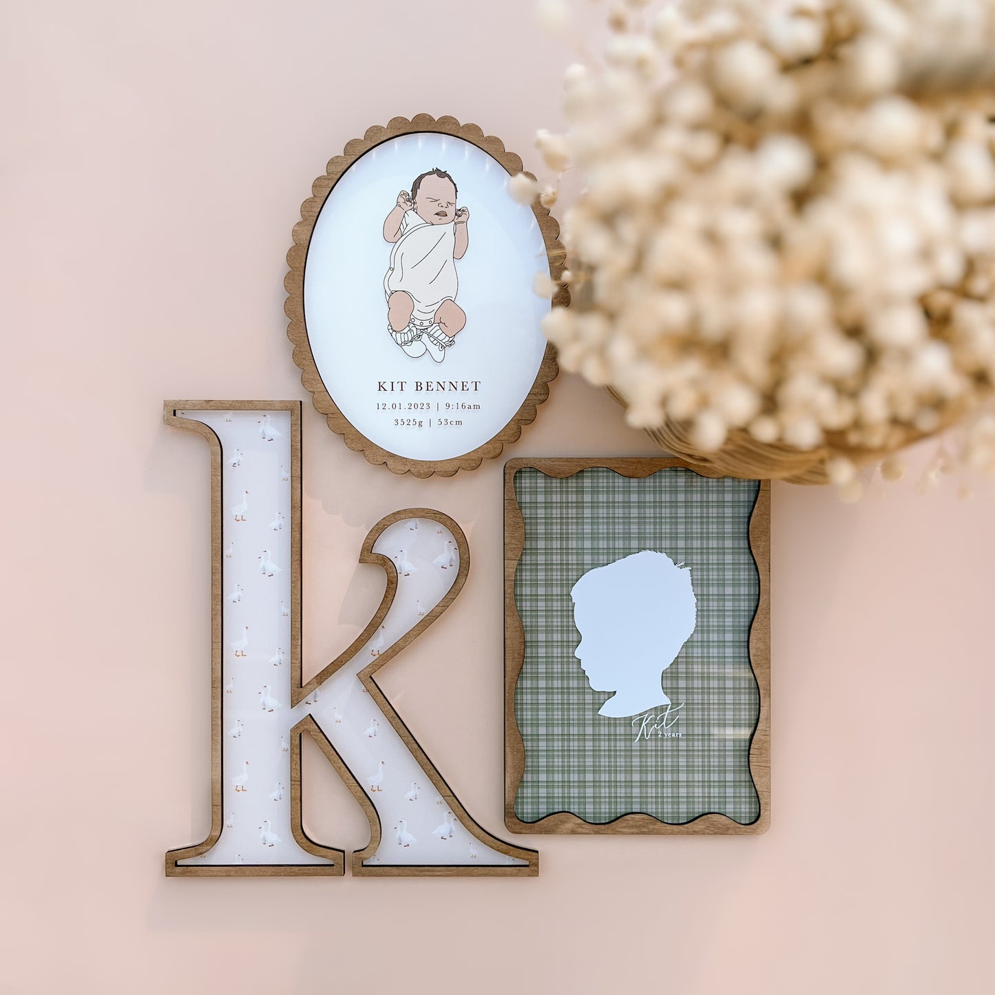 Vintage-Style Hand-Drawn Baby Details Plaque | Multiple Customisation Options