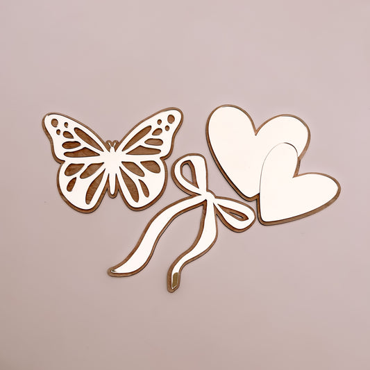 Gold Mirror Girls Bedroom Decor Shape | Bow, Hearts, Butterfly
