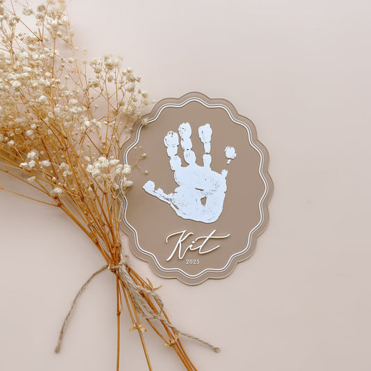 Vintage-Style Handprint Plaque | Multiple Customisation Options