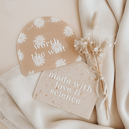 OUR IVF JOURNEY | Made With Love + Worth The Wait Plaques