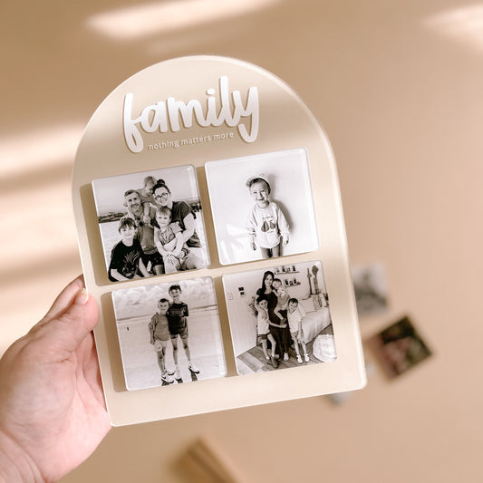 Interchangeable Photo Arch Plaque + Stand | Customisable