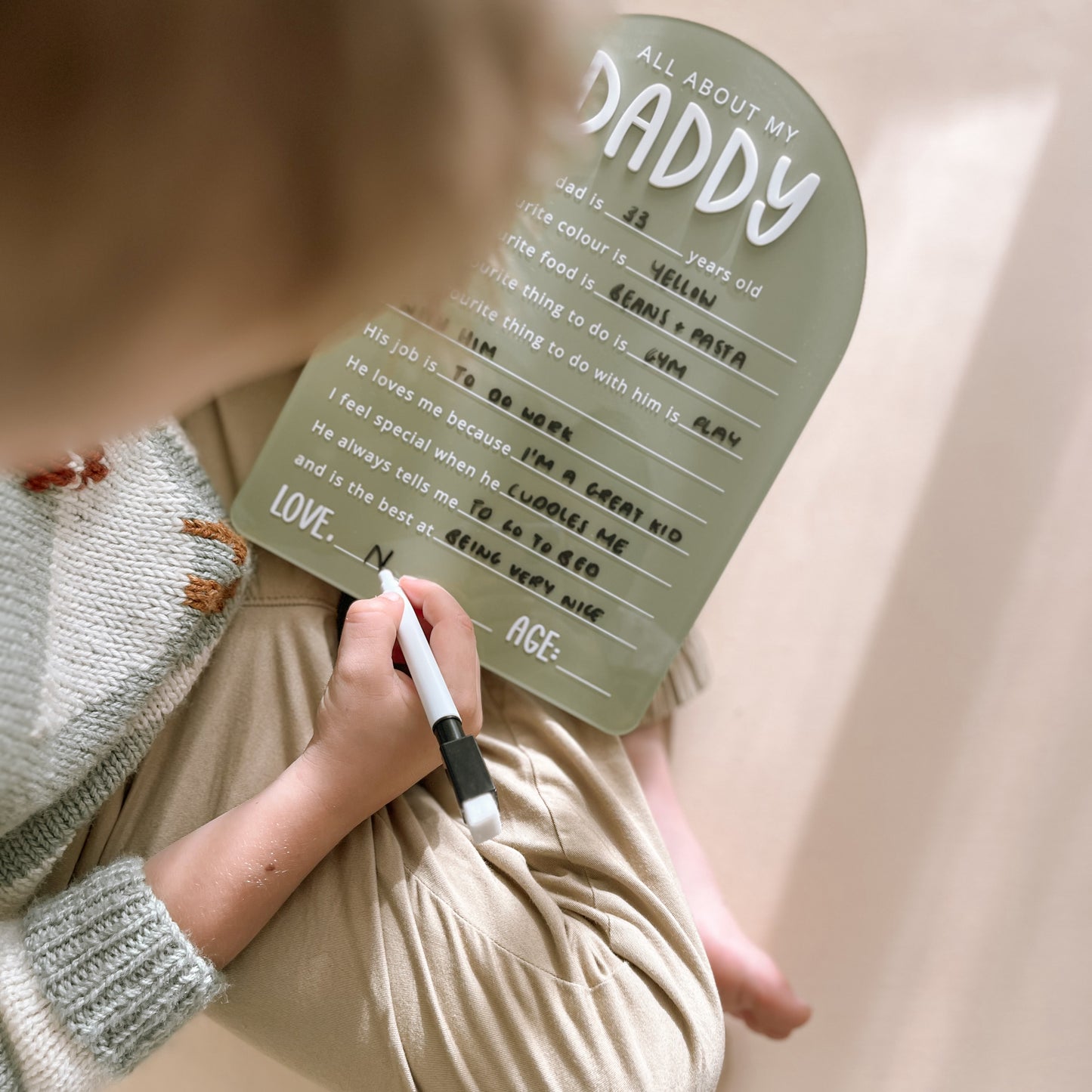 ABOUT MY DAD BOARD | Reusable | + FREE Removable Marker | Multiple Customisation Options
