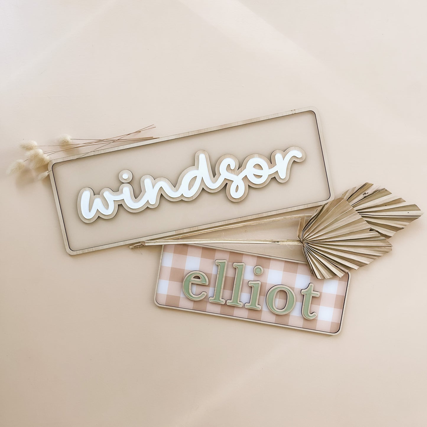 Layered Name Wall Plaque | 2 SIZES | Multiple Colour + Pattern Options