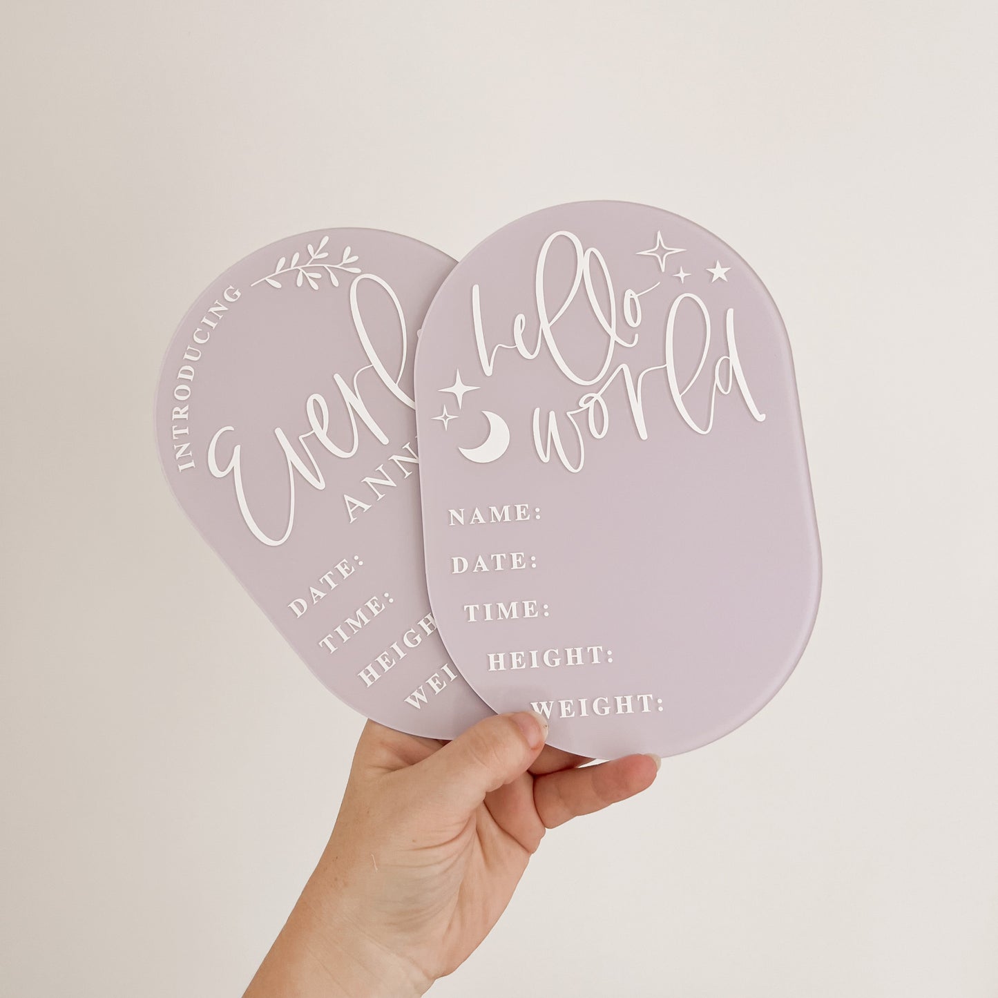 Details Birth Announcement | OVAL | Multiple Colour + Pattern Options