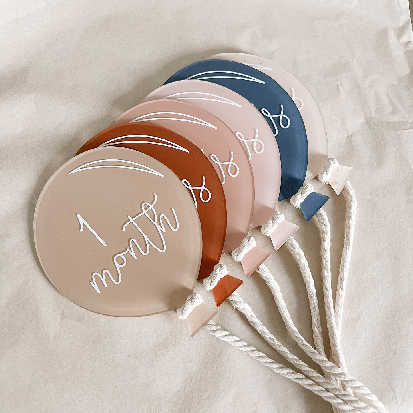 BALLOONS Acrylic Milestone Set | Multiple Colourway Choices