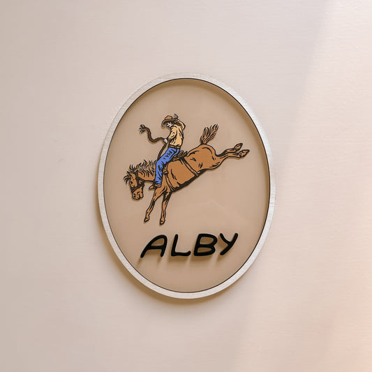 VINTAGE WESTERN COWBOY NAME PLAQUE | Personalised | Multiple Customisation Options