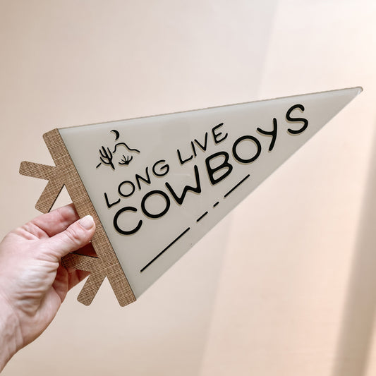LONG LIVE COWBOYS PENNANT FLAG | Multiple Customisation Options