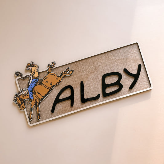 VINTAGE WESTERN COWBOY NAME SIGN | Personalised
