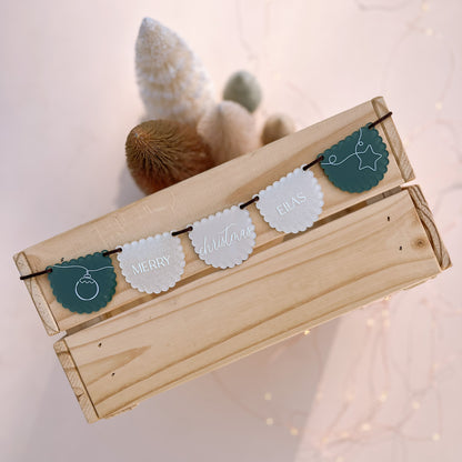 Personalised Mini Christmas Bunting | Multiple Colour & Pattern Options