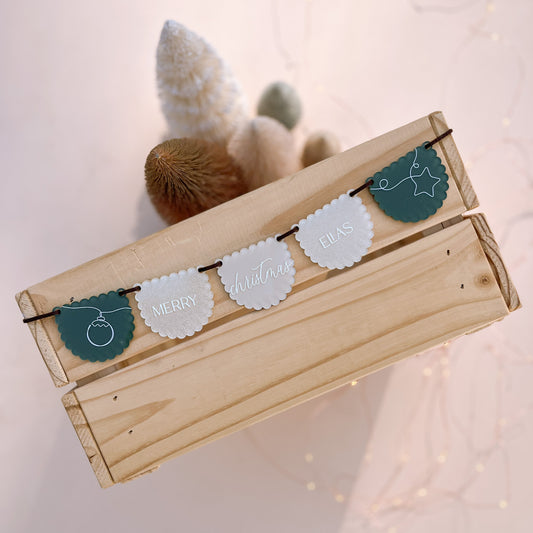 Personalised Mini Christmas Bunting | Multiple Colour & Pattern Options