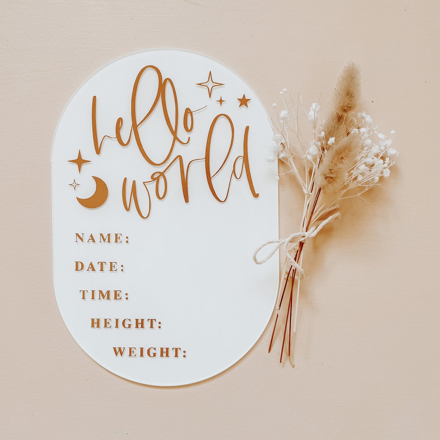 DETAILS BIRTH ANNOUNCEMENT | OVAL | Multiple Colour Choices + Personalisation Available