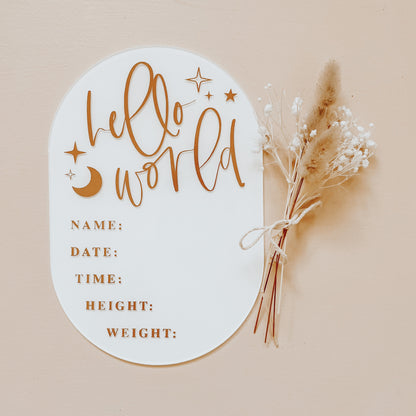 DETAILS BIRTH ANNOUNCEMENT | OVAL | Multiple Colour Choices + Personalisation Available