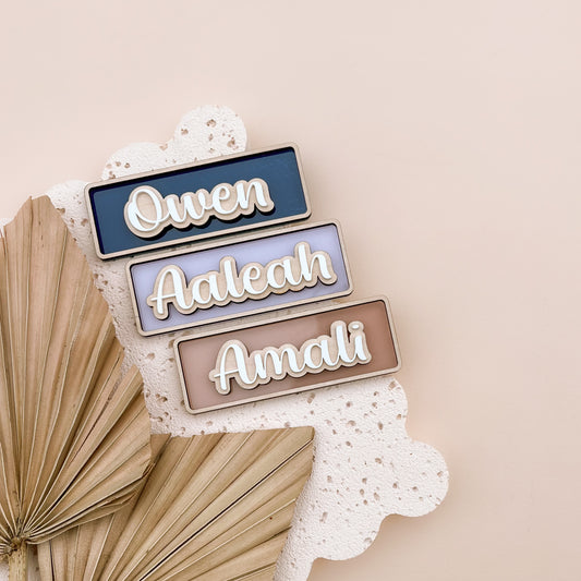 MAGNET - Mini Layered Name Plaque | Personalised | Multiple Colour Options