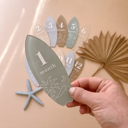 SURFBOARD Baby Milestone Set | Customisable Colour & Pattern Selection