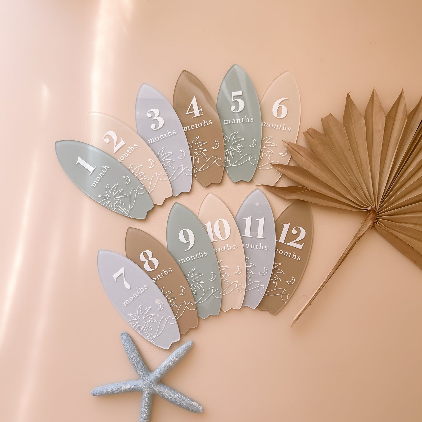 SURFBOARD Baby Milestone Set | Customisable Colour & Pattern Selection