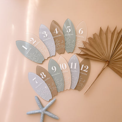 SURFBOARD Baby Milestone Set | Customisable Colour & Pattern Selection