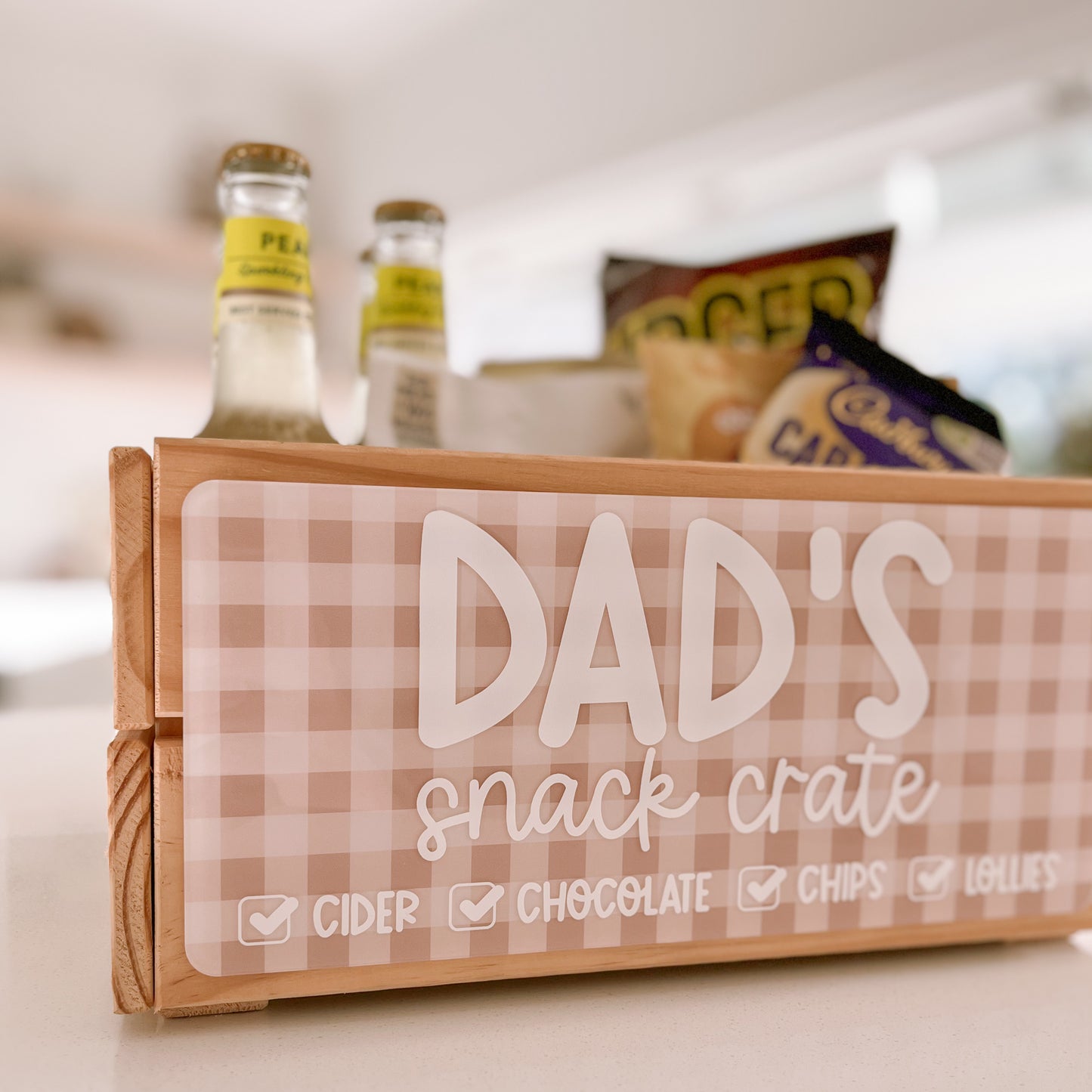 SNACK CRATE FRONT PLAQUE | Personalised | Attach To Crate - Purchase Separately | Multiple Colour & Style Options