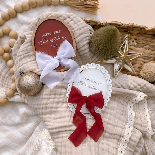 Baby's First Christmas Vintage-Style Plaque | 2 Styles | Multiple Customisation Options