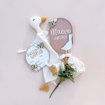 BRANCH & FLOWER BABY BIRTH ANNOUNCEMENT | Multiple Colour Options