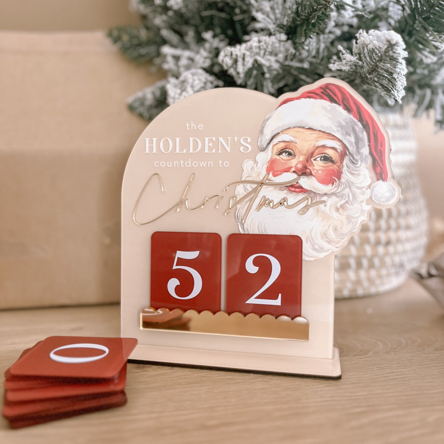 CHRISTMAS COUNTDOWN | Style 2 | Interchangeable Numbers | Multiple Personalisation Options