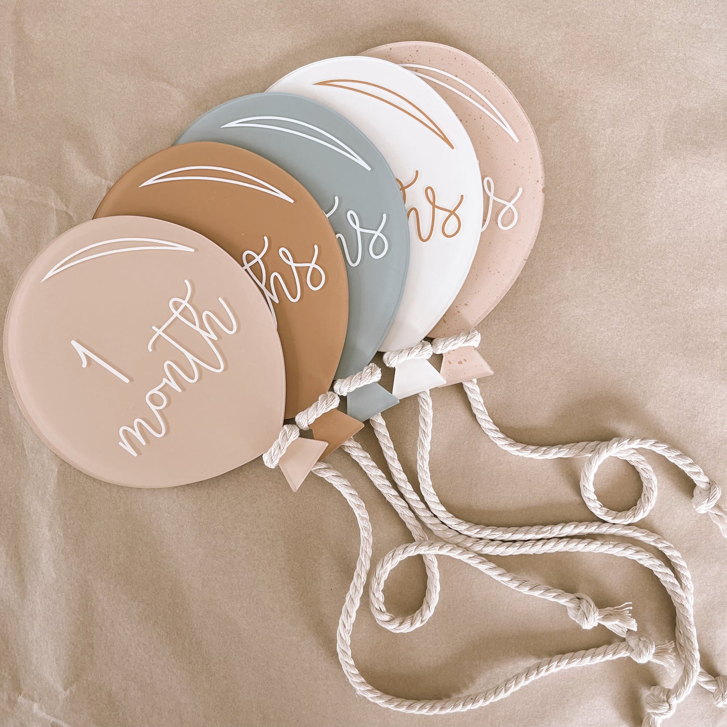 BALLOONS Acrylic Milestone Set | Multiple Colourway Choices