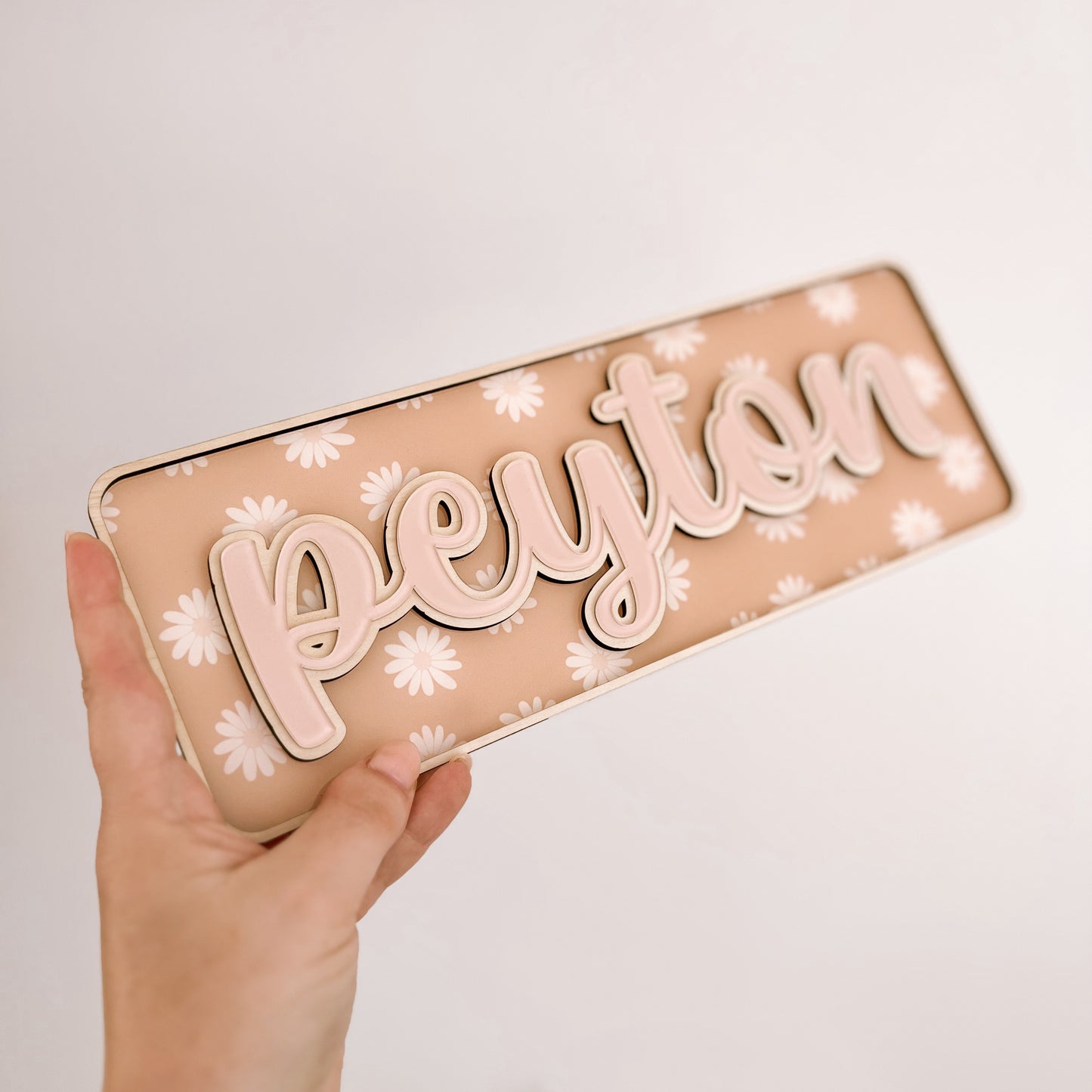 Layered Name Wall Plaque | 2 SIZES | Multiple Colour + Pattern Options