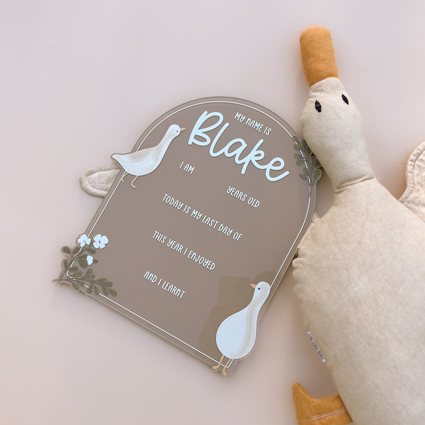 SCHOOL MILESTONE BOARD - GOOSE | Double-Sided First & Last Day | Multiple Colour + Pattern Options